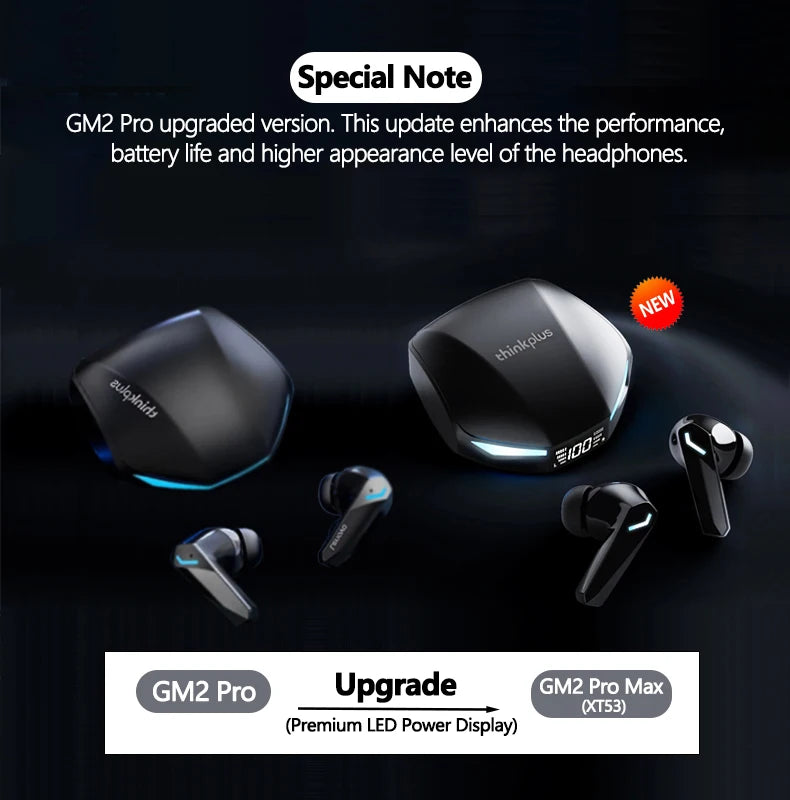 Lenovo GM2 Pro Max TWS Impermeables Gaming con ANC y LED